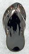 small 14k white gold flip flop charm with toe grooves