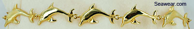 14kt gold dolphin bracelet