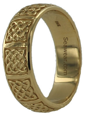 7mm Celtic knot wedding band in gold or platinum