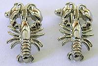 silver maine lobster cufflinks