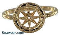 gold compass rose ring