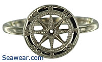 white gold compass rose ring