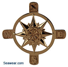 14kt gold compass rose