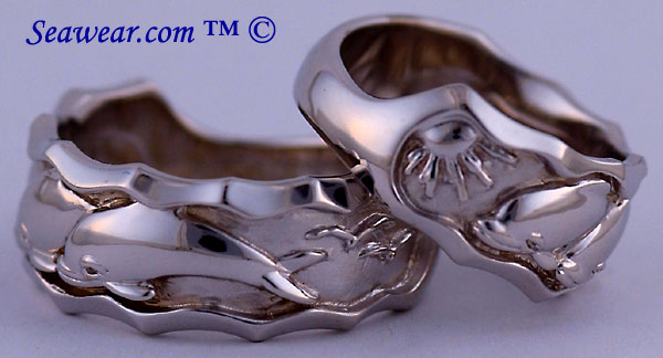 white gold dolphin wedding rings