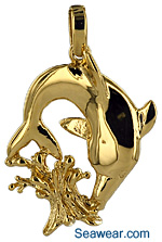 Splish Splash dolphin leaping from water necklace jewelry pendant