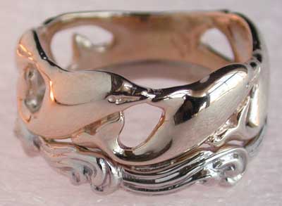 yellow and white gold dolphin ring