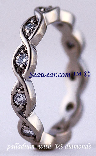 palladium diamond ring