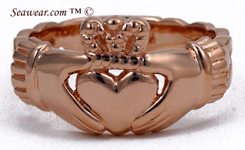 An incredible Claddagh ring or Claddagh wedding ring 14kt rose gold 