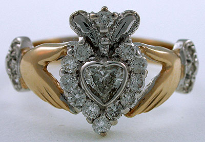 diamond Cladddagh ring