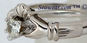 Claddagh engagement and wedding ring set