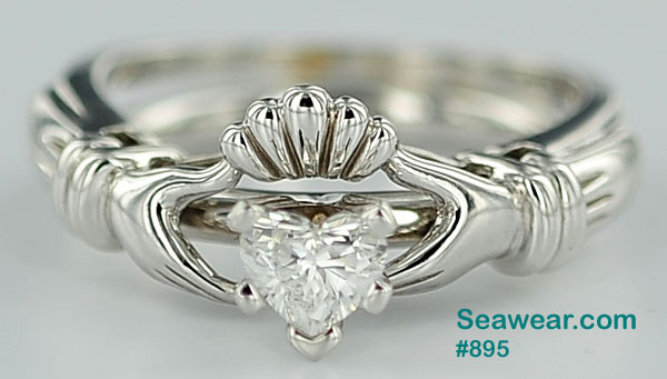 Claddagh diamond engagement ring