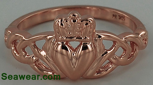 rose gold Claddagh ring