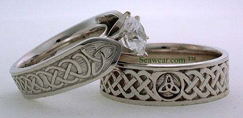 irish celtic lovers knot wedding rings