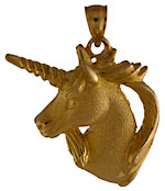 14kt legend unicorn jewelry pendant