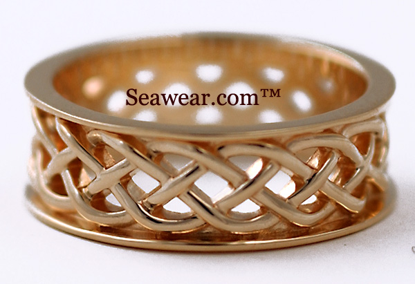 Ladies 8mm open weave Celtic knot wedding band Wholes size 58 59589500
