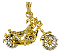 gold v twin motorcyle jewelry