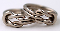white gold square knot ring by Seawear