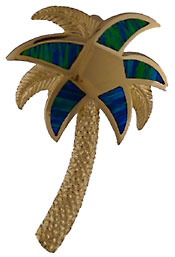 large opal inlaid palm tree slide pendant