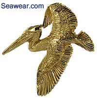 gold pelican neclace jewelry