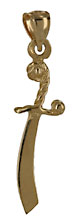 14kt gold pirate dagger necklace charm