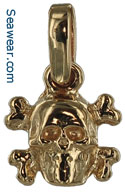 14k skull and cross bones jewelry necklace pendant