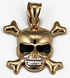 skull & crossbones pirate pendant for pirate, biker or military 