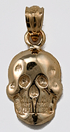 14kt gold skull jewelry pendant