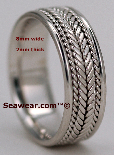 Wedding Bands   on White Gold Braided Comfort Fit Wedding Band