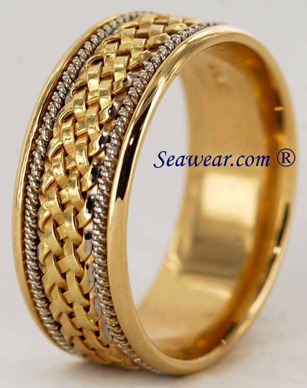 14kt gold comfort fit size 12 hand woven wedding ring