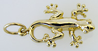 14kt polished baby gecko charm