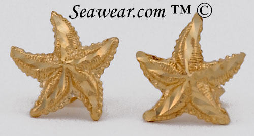 Baby Girl Earrings on Tiny Baby Dancing Starfish Earrings In Solid 14kt Gold  About 3 8