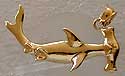 hammerhead shark charm in gold