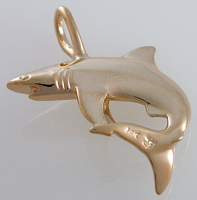 gold mako shark necklace pendant