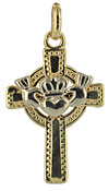 two tone claddagh cross