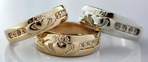 Claddagh eternity bands