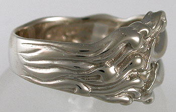 waves in white gold dolphin ring