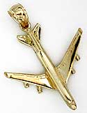 gold 747 airplane charm