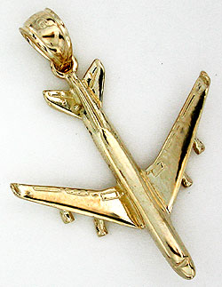 Aviation Jewelry, Gold Cessna Float Airplane Pendant