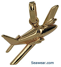 twin propeller airplane necklace pendant