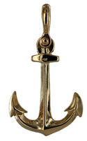 14kt gold polished anchor jewelry charm