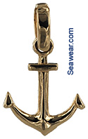 14kt gold anchor necklace pendant