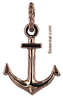14k rose gold small anchor neckal jewelry pendant