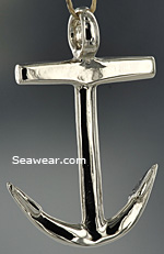 heavy Navy anchor in 14kt white gold