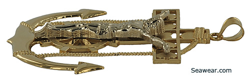 mariners anchor crucifix cross pendant