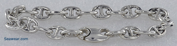 argentium silver stud link ancor bracelet