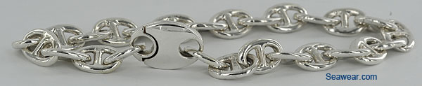 anchor link bracelet in argentium silver