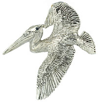 argentium silver pelican with bail under wing