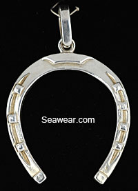 argentium silver horse shoe necklace