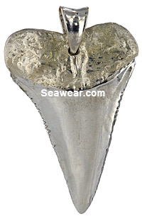 silver great white shark tooth necklace jewelry