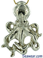 argentium silver octopus necklace pendant
